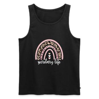 Secretary Appreciation Office Worker Gift - Men's Premium Organic Tank Top - black - Front - AI Model Male 178 light (178cm)