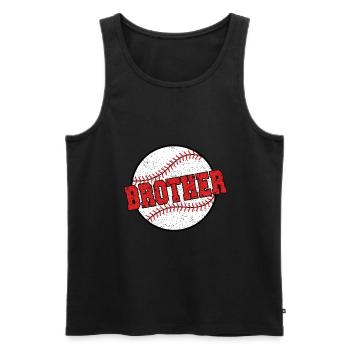 Baseball Brother Of A Baseball Player Brother - Männer Premium Bio Tank Top - Schwarz - Vorne - Michal (187cm)