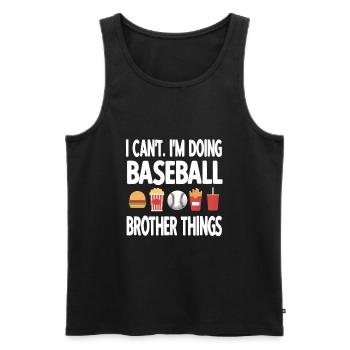 Baseball Player Brother Funny Baseball Brother - Männer Premium Bio Tank Top - Schwarz - Vorne - Michal (187cm)