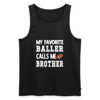 Fier frère footballeur Joueur de football frère - Débardeur bio Premium Homme - noir - Devant - Michal (187cm)
