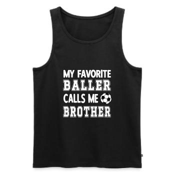 Fier frère footballeur Joueur de football frère - Débardeur bio Premium Homme - noir - Devant - Michal (187cm)
