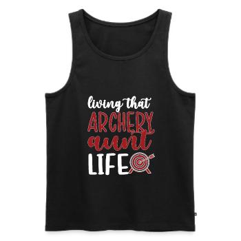 Proud Archery Aunt Of Archers Aunt - Men's Premium Organic Tank Top - black - Front - Michal (187cm)