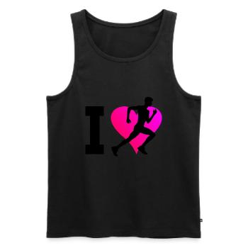 Jogging Femme Jogging Fitness Running Homme - Débardeur bio Premium Homme - noir - Devant - Michal (187cm)