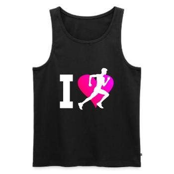 Femme Course Course Course Running Jogging Homme - Débardeur bio Premium Homme - noir - Devant - AI Model Male 178 light (178cm)