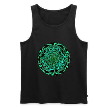 Trippy Mandala Fractal - Men's Premium Organic Tank Top - black - Front - AI Model Male 178 light (178cm)
