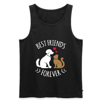 Love for animals <3 cat and dog - BFF - Men's Premium Organic Tank Top - black - Front - AI Model Male 178 light (178cm)