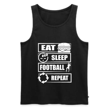 EAT SLEEP FOOTBALL REPEAT - Débardeur bio Premium Homme - noir - Devant - AI Model Male 178 light (178cm)