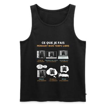 Idée cadeau accordeon humour temps libre - Débardeur bio Premium Homme - noir - Devant - Michal (187cm)
