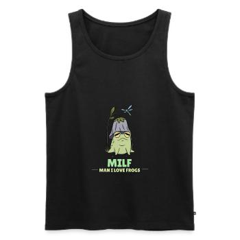 Frosch - Männer Premium Bio Tank Top - Schwarz - Vorne - AI Model Male 178 light (178cm)