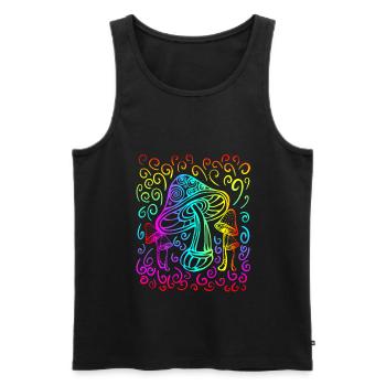Magic Mushrooms Shirt Magic Mushrooms - Men's Premium Organic Tank Top - black - Front - AI Model Male 178 light (178cm)