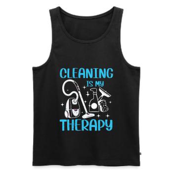 Haushalt Hausfrauen Putzen Putzfrau Geschenk - Männer Premium Bio Tank Top - Schwarz - Vorne - Michal (187cm)