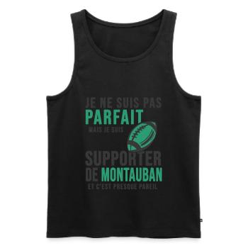 supporter rugby stade Montauban club Montalbanaise - Débardeur bio Premium Homme - noir - Devant - Michal (187cm)
