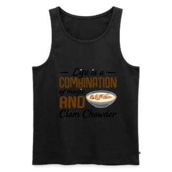 Life is a combination of magic and Clam Chowder - Männer Premium Bio Tank Top - Schwarz - Vorne - Michal (187cm)