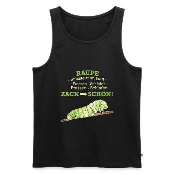 Raupe Fressen Tiere - Männer Premium Bio Tank Top - Schwarz - Vorne - AI Model Male 178 light (178cm)