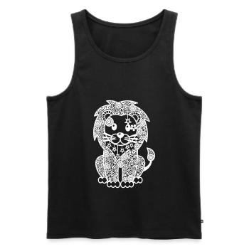 Lion - Men's Premium Organic Tank Top - black - Front - Michal (187cm)