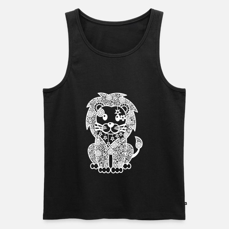 Löwe - Männer Premium Bio Tank Top - Schwarz