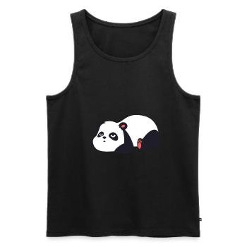 Panda - Männer Premium Bio Tank Top - Schwarz - Vorne - Michal (187cm)