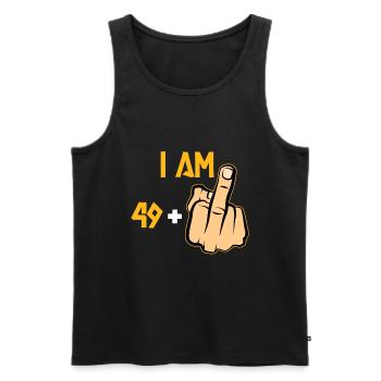 50e anniversaire - Débardeur bio Premium Homme - noir - Devant - Michal (187cm)