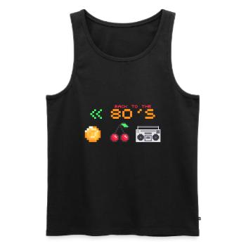 80er Jahre - Männer Premium Bio Tank Top - Schwarz - Vorne - Michal (187cm)