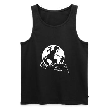 Planète Terre - Débardeur bio Premium Homme - noir - Devant - AI Model Male 178 light (178cm)