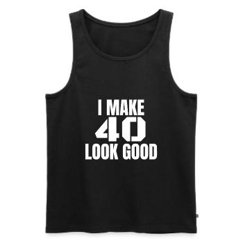 40th birthday - Men's Premium Organic Tank Top - black - Front - Michal (187cm)
