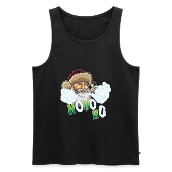 Vape Père Noël - Vape Santa Claus - Débardeur bio Premium Homme - noir - Devant - AI Model Male 178 light (178cm)