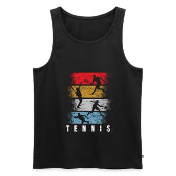 Tennis Retro Sport Ball Cadeau - Débardeur bio Premium Homme - noir - Devant - Michal (187cm)