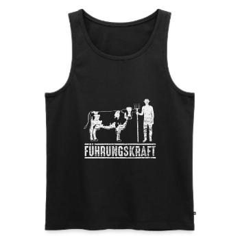 Landwirt Führungskraft Kuh Rind - Männer Premium Bio Tank Top - Schwarz - Vorne - Michal (187cm)