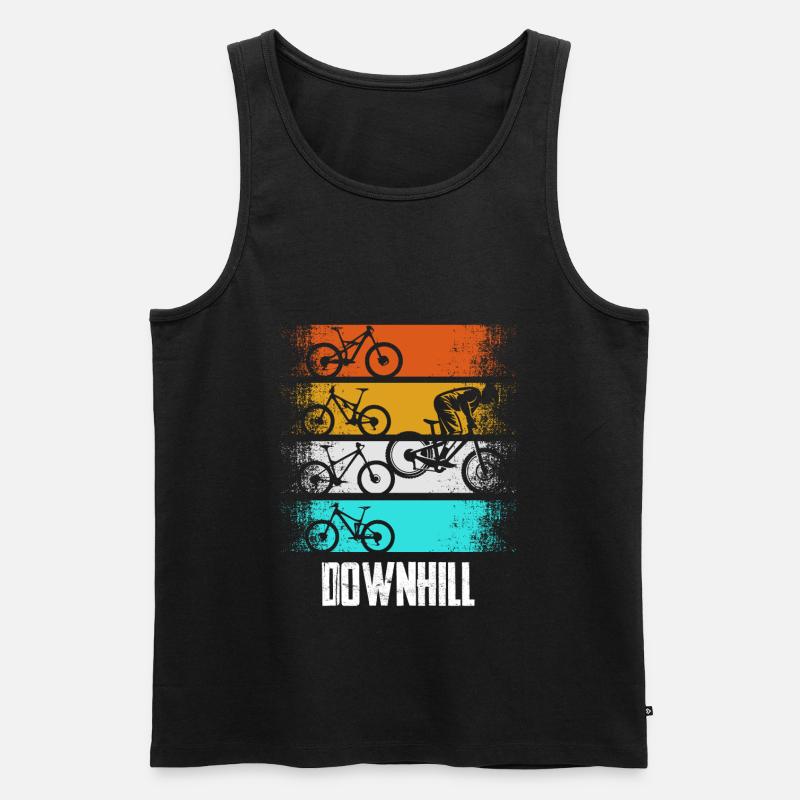 Downhill Retro - Männer Premium Bio Tank Top - Schwarz