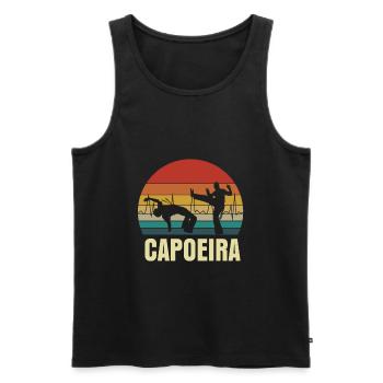 Capoeira Rythme cardiaque - Débardeur bio Premium Homme - noir - Devant - AI Model Male 178 light (178cm)