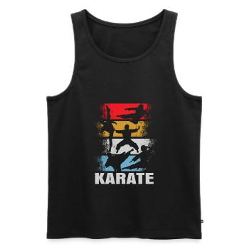 Karate Retro - Men's Premium Organic Tank Top - black - Front - Michal (187cm)