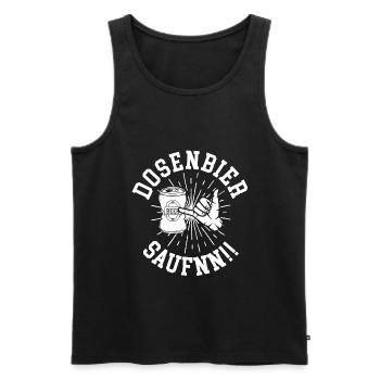 Canned beer booze!! - Men's Premium Organic Tank Top - black - Front - AI Model Male 178 light (178cm)