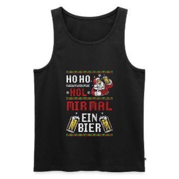 Weihnachten Bier Weihnachtsfeier - Männer Premium Bio Tank Top - Schwarz - Vorne - AI Model Male 178 light (178cm)