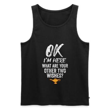 Flaschengeist Lustiger Spruch - Männer Premium Bio Tank Top - Schwarz - Vorne - AI Model Male 178 light (178cm)