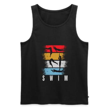 Rétro de natation - Débardeur bio Premium Homme - noir - Devant - Michal (187cm)