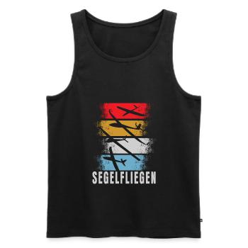 Gliding retro - Men's Premium Organic Tank Top - black - Front - AI Model Male 178 light (178cm)