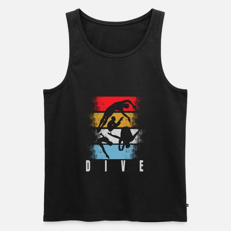 Turmspringen Retro - Männer Premium Bio Tank Top - Schwarz