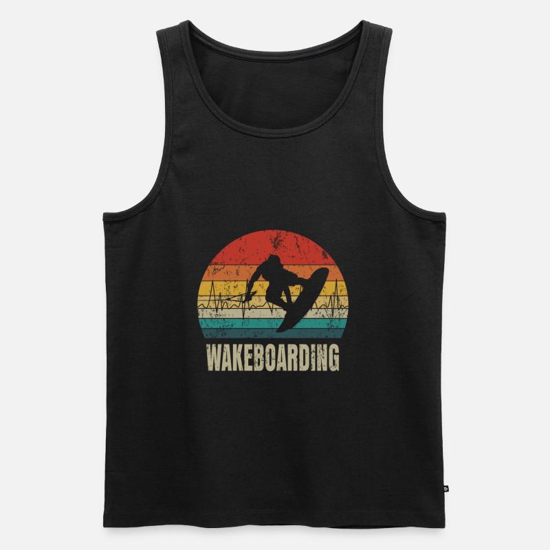 Wakeboard Herzschlag - Männer Premium Bio Tank Top - Schwarz