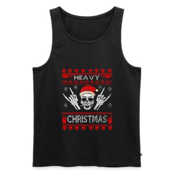 Rocker Weihnachten Totenkopf Metal - Männer Premium Bio Tank Top - Schwarz - Vorne - Michal (187cm)