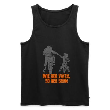 Motocross Vater Sohn Geschenk - Männer Premium Bio Tank Top - Schwarz - Vorne - Michal (187cm)