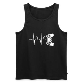 Gaming Zocker Herzschlag Videospiel Esport - Männer Premium Bio Tank Top - Schwarz - Vorne - Michal (187cm)