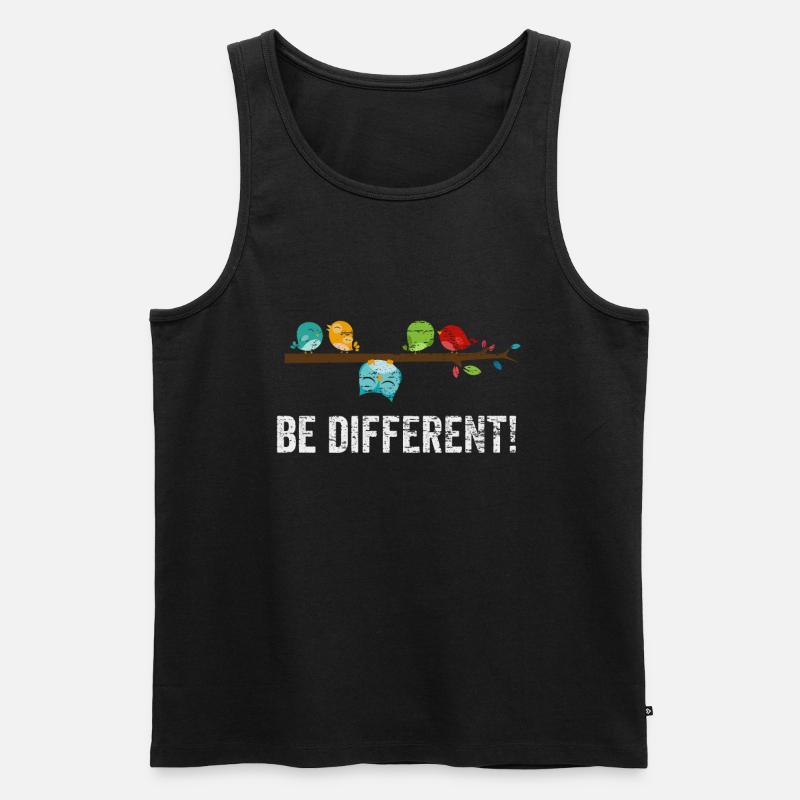 Vogel Lustig - Männer Premium Bio Tank Top - Schwarz