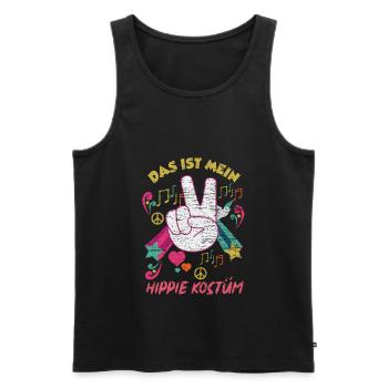 Hippie Kostüm Peace Musik Geschenk - Männer Premium Bio Tank Top - Schwarz - Vorne - Michal (187cm)