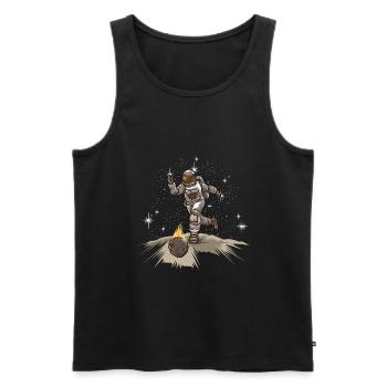 Astronaute joue au bowling - Équipe de bowling de l’espace - Débardeur bio Premium Homme - noir - Devant - Michal (187cm)