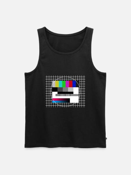 Testbild 90er Jahre Fernsehen TV Retro - Männer Premium Bio Tank Top - Schwarz