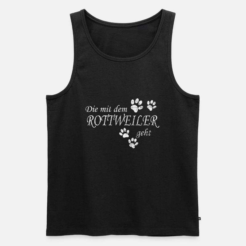 Rottweiler Gassi - Männer Premium Bio Tank Top - Schwarz