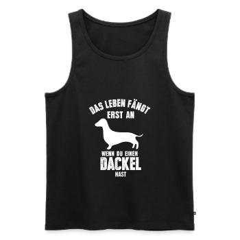 Hunderasse Dackel Hund - Männer Premium Bio Tank Top - Schwarz - Vorne - Michal (187cm)