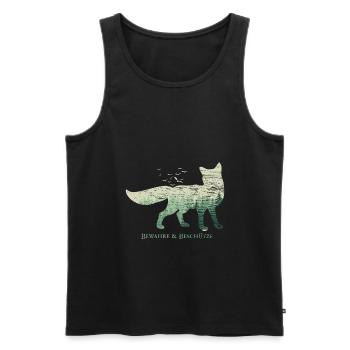 Fuchs Naturschutz Tierschutz - Männer Premium Bio Tank Top - Schwarz - Vorne - Michal (187cm)