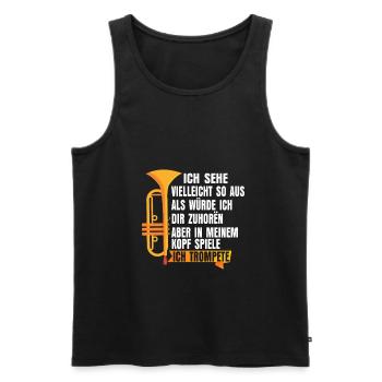 Trompete Trompeter - Männer Premium Bio Tank Top - Schwarz - Vorne - Michal (187cm)