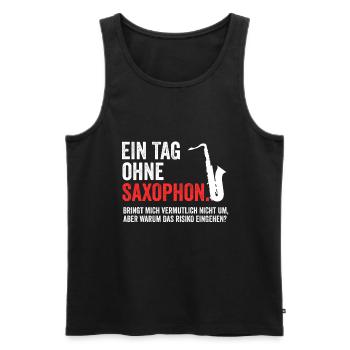 Saxophon - Männer Premium Bio Tank Top - Schwarz - Vorne - Michal (187cm)